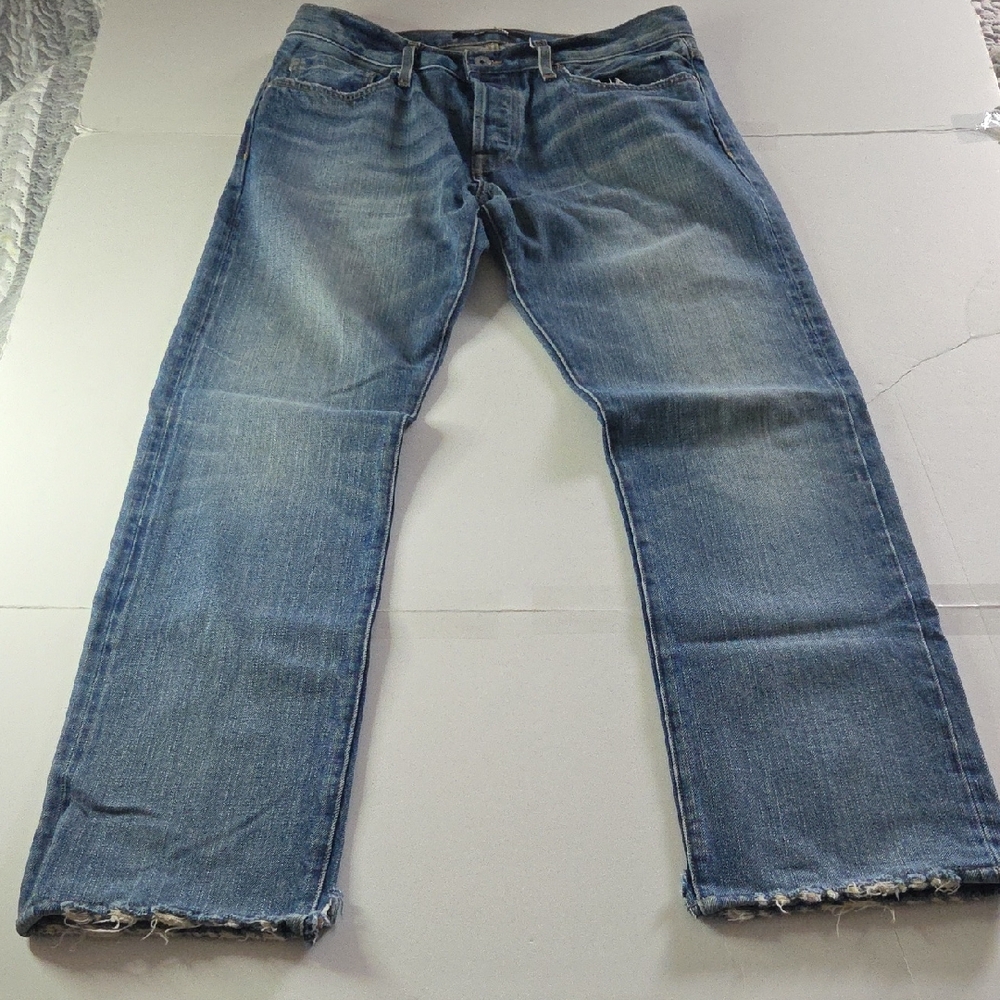 Baldwin Henley Button Fly Men's Light Blue Slim Leg Jeans 33x30
